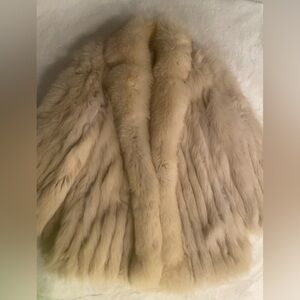 Finland Blue Fox Fur Coat - Cream Color - Size 8 M